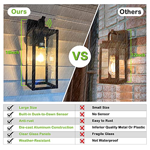 Hykolity Large Size Dusk To Dawn Outdoor Wall Lanterns thumb #1