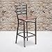 Flash Furniture 2 Pack HERCULES Series Clear Coated Ladder Back Metal Restaurant Barstool - Cherry Wood Seat