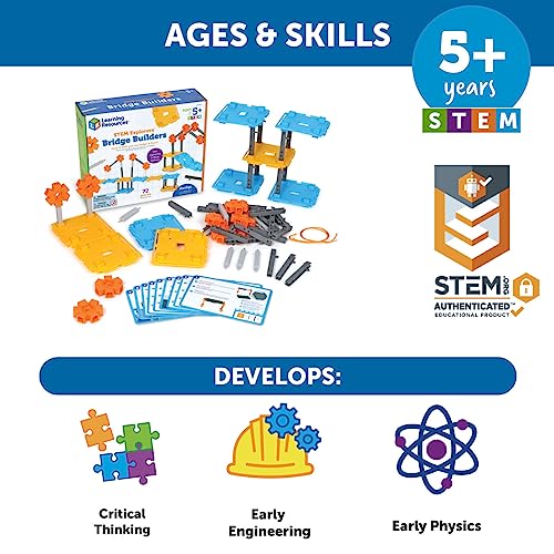 Image of Learning Resources STEM Explorers Bridge Builders - Building Science Toys, Fine Motor Skills, Toddler Explorer Kit, Gifts for Boys and Girls