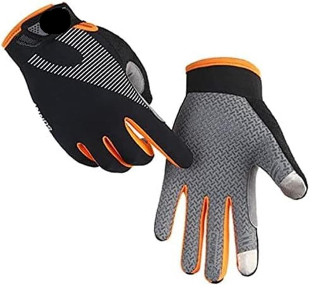 Guanti Bici Guanti Da Uomo Guanti Da Ciclismo Touch Screen A Dito Intero Per Donna Uomo Guanti Traspiranti Guanti Palestra (Color : Oranje, Size : M)