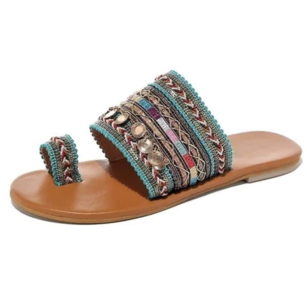 Boho Embellished Flat Sandals
