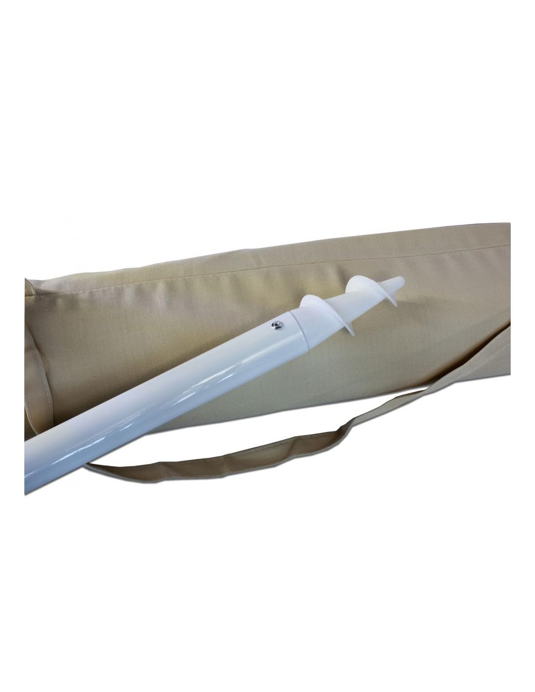 Ombrellone da Mare Spiaggia Giardino Diametro 200 con Palo 32mm Fibra di Vetro Poliestere Anti UV Reflex Ecru
