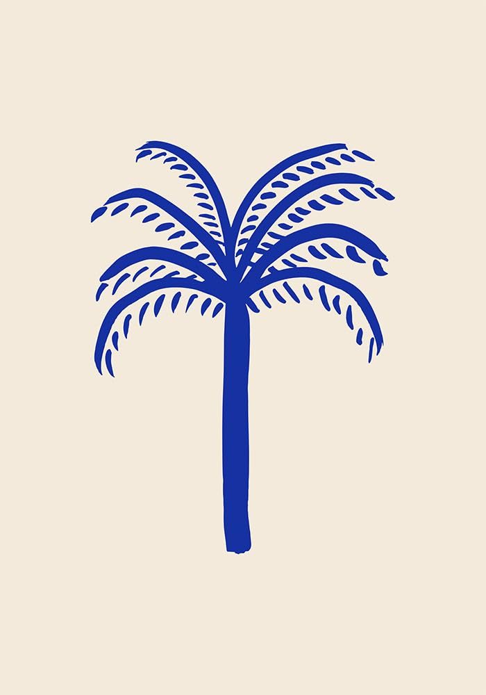 Impresión de póster de palma azul - 1 x estudio (12 x 17)