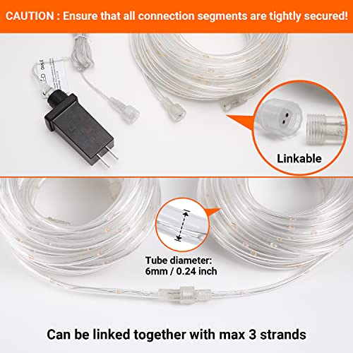 66Ft Led Rope Lights Outdoor: 300 Led String Lights With Remote, Ip65 Waterproof Connectable Tube Lights, 7 Modes Led Christmas Lights For Bedroom Party Indoor Decor Camping Patio Wedding #TOP3