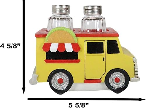 Miniatura 3 de Ebros Gift Cinco De Mayo Fiesta Taste Of Mexico Tex-Mex Taco Food Truck Hot and Fresh - Juego de saleros y pimenteros con figura de soporte de 6.25