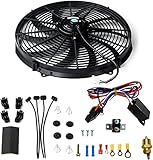 16 Inch Electric Radiator Cooling Fan 12V Electric Fan Push Pull Slim Mounting Kit