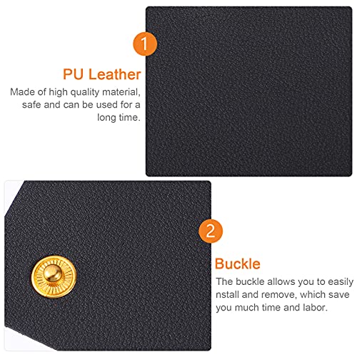 Tendycoco Leather Handle Wrap Luggage Wrap Handbag Handle Leather Wrap Cover Grip Protector Black Luggage Handle Wrap #TOP3