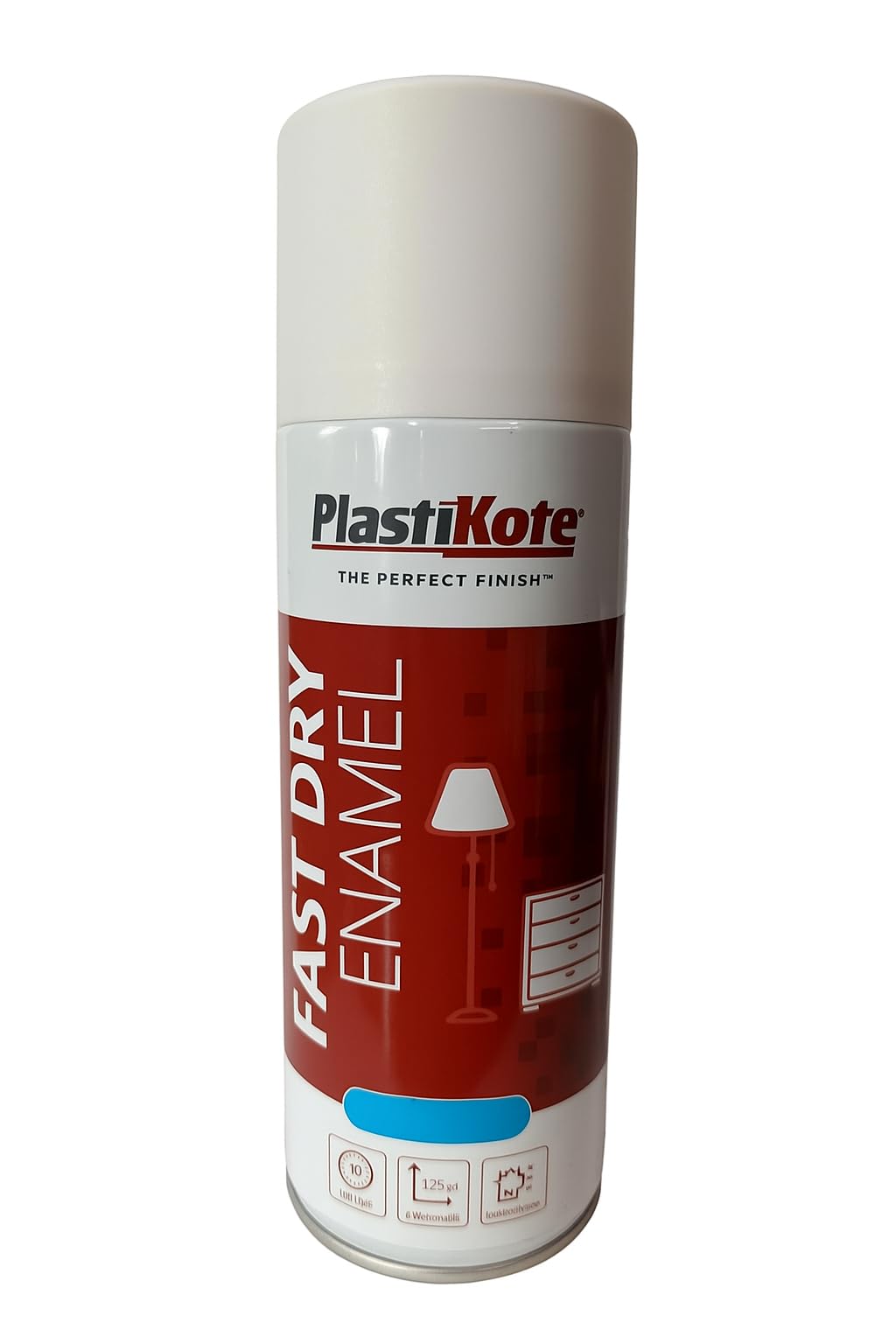 400ml FD Enamel Aerosol 2-in-1 Spray Paint for Indoor and Outdoor Multipurpose Surfaces Including Metal, Wood, Plastic, and Masonry - Satin White