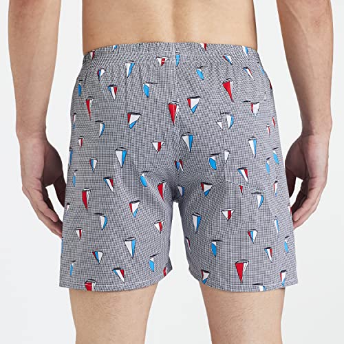 Image of Longies Cotton Mens Boxers Pack of 3 Regular Printed (LGBOXPO3VOO3 Navy,Grey,Maroon3451 M)