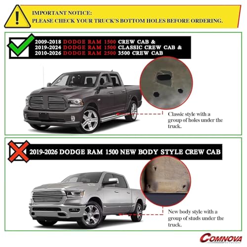 Image of COMNOVA Aluminum Running Boards for 2009-2018 Dodge Ram 1500 Crew Cab