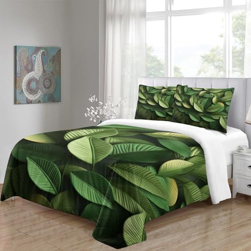 Housses de couettes feuilles 3D King en microfibre premium - 5