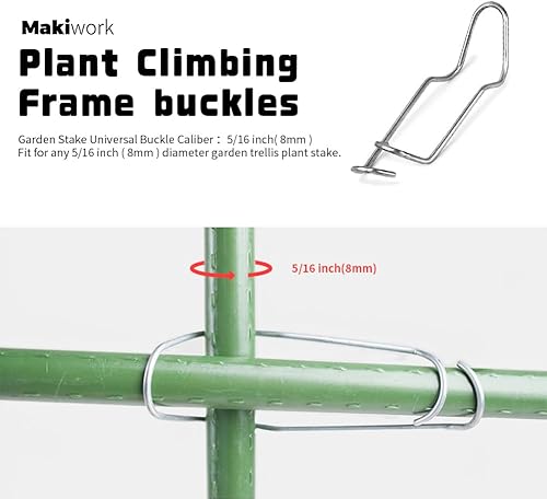 Miniatura 8 de Pinzas de acero galvanizado de 45 pulgadas de 0.787 in, estacas de acero galvanizado, estacas de soporte para jardín, juntas, trepadores,