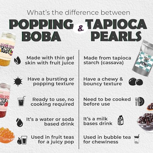 Image of Zawaa Boba Tea Assorted Popping Boba Pearls - Passion Fruit & Strawberry | 300g Each (Pack of 2) | Bursting Bubble Tea Pearls