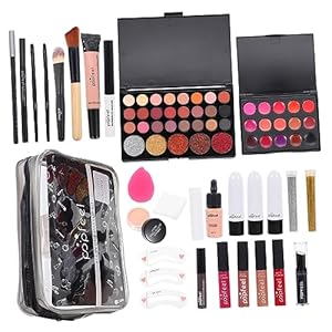 POPETPOP Make Up Kit 4 Sets Women’s Makeup Set Women Accessories Nail Art Practice Templates Cosmetic Bag All-in-one Makeup Kits Eyeshadow Lip Gloss Blush Gift Box Makeup Tools Student Abs