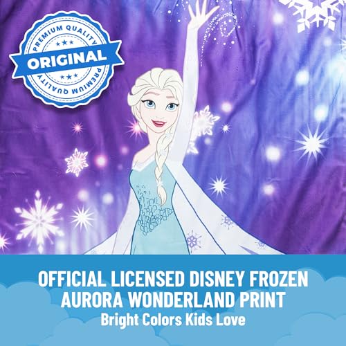 Image of Jay Franco Kids Slumber Bag and Pillow - 54 x 27 Inch Comfy Indoor Sleeping Bag for School and Sleepovers, 2 Piece Set, Purple - Frozen