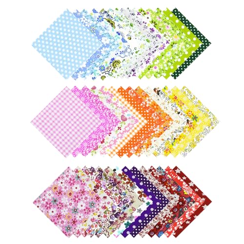 Stoffe zum Nähen Patchwork Stoff - 50 Stück Baumwolle Stoffreste 20 x 20 cm, Baumwollstoff Patchwork mit Zufallsmuster, Baumwollstoff Stoffe Paket für Kleidung, Vorhänge, Bettwäsche, DIY Basteln Stoffe zum Nähen Patchwork Stoff - 50 Stück Baumwolle Stoffreste 20 x 20 cm, Baumwollstoff Patchwork mit Zufallsmuster, Baumwollstoff Stoffe Paket für Kleidung, Vorhänge, Bettwäsche, DIY Basteln