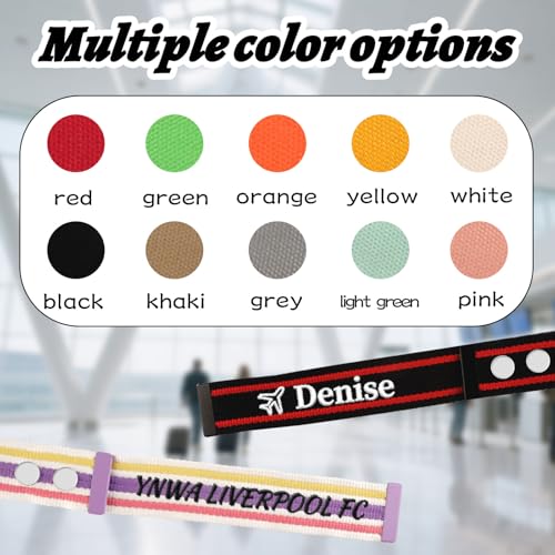 Personalized Luggage Straps, Custom Travel Belt with Embroidered Name Text, Adjustable Suitcase Straps with Quick Release Buckle, Travel Accessories Gifts for Frequent Flyers (12 Colors)3