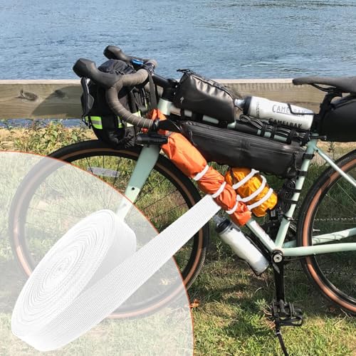 Mbsomnus 15M Gurtband Polypropylen Gurtband 25 mm Weiß Baumwolle Taschengurt Gurtbänder Wasserresistent Nylonband für Schneiden Nähen DIY Rucksack Gepäckgurten Handtaschen Hundeleinen