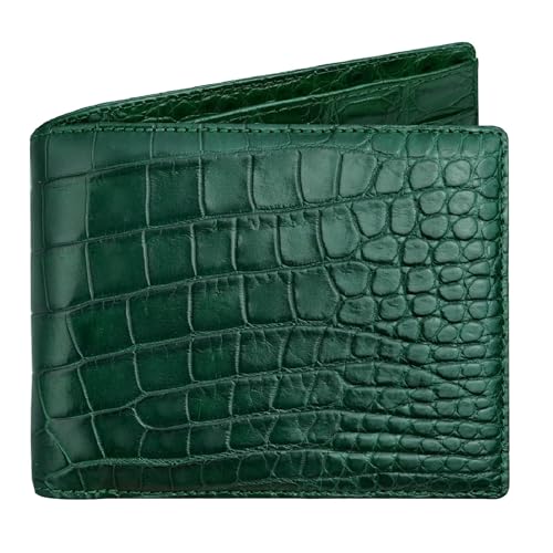 Image of HATA Men Leather Bifold Wallet RFID Blocking Front Pocket Exotic Billfold Handmade Gift For Birthday Wedding Anniversary Father's Day
