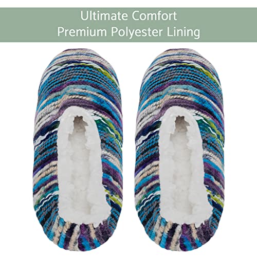 Elanze Designs Yarn Craft Blend Womens Plush Lined Cozy Non Slip Indoor Soft Slippers2
