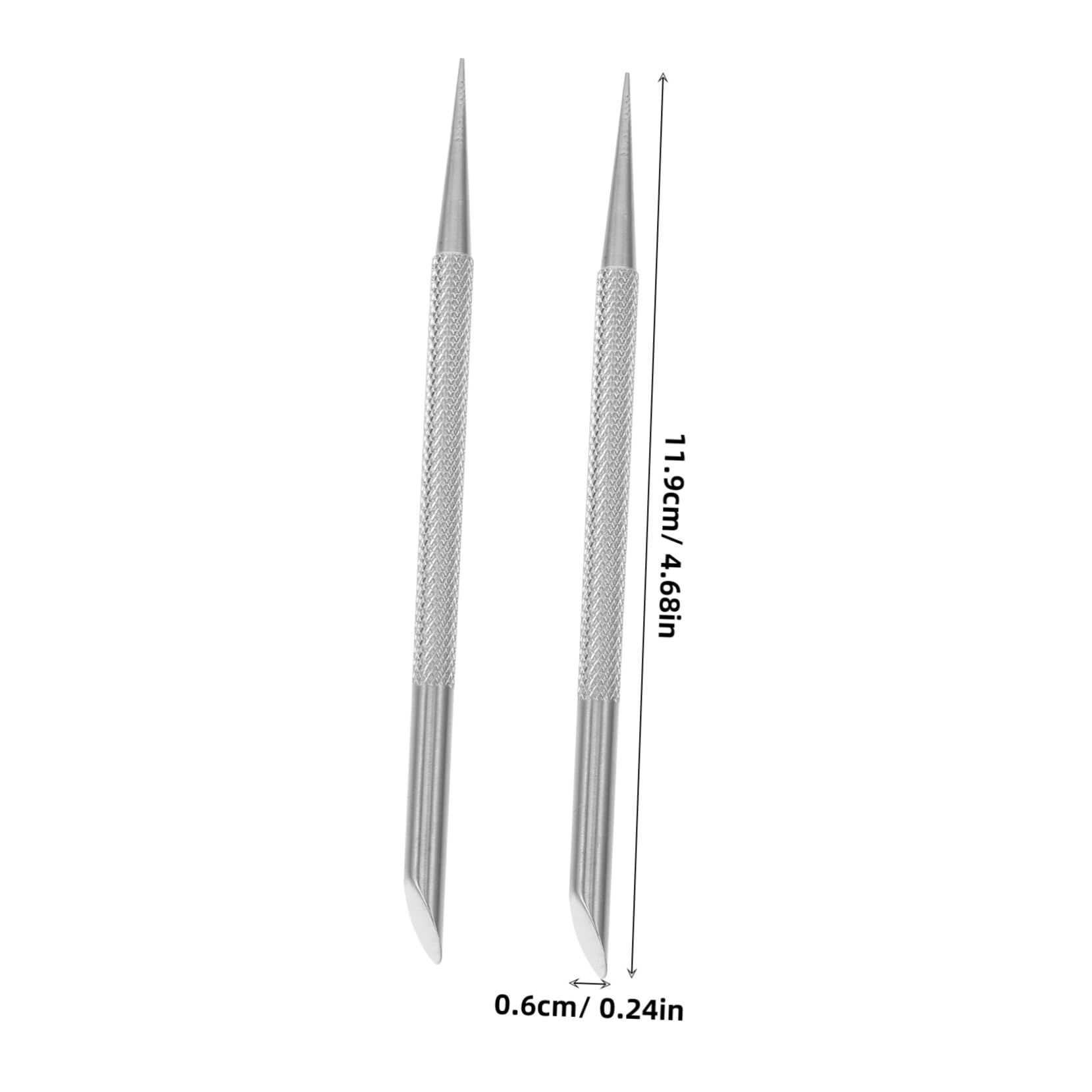 BELLIFFY 2sets Cuticle Pusher Tool Professional Nail Tools Set Stainless Steel Cuticle Pusher Comfortable Grip for Easy Use 4pcs*2