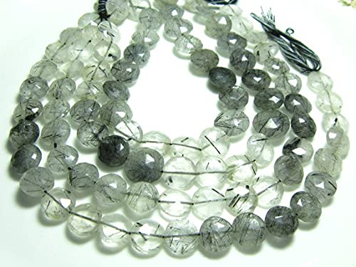 Quartz rutilé noir naturel en briolettes élimine le manque d'éclat de vos bijoux