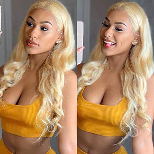 Borchan 613 Honey Blonde Human Hair 3 Bundles with Closure Brazilian Body Wave