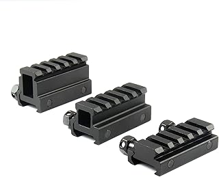 3 Pack 1" High & 0.75" Medium & 0.5" Low Riser 5 Slot 20mm See Through Scope Mount - TACFUN