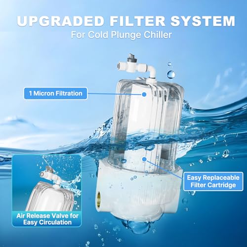 Ice Bath Water Chiller for Cold Plunge Tubs, 1/3 HP Upgraded Water Chiller with Pump, External Filter and Submersible Pump for Home and Professional Use