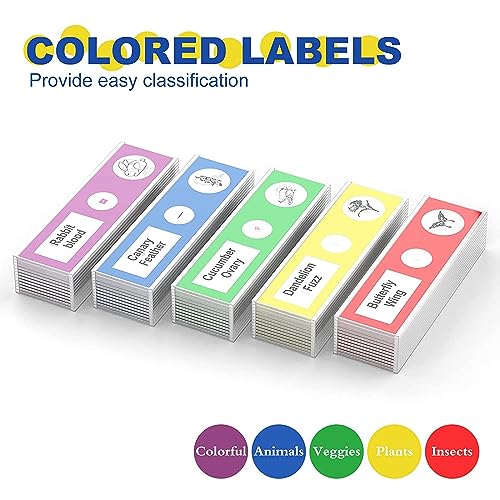 Image of Jiusion 60Pcs Prepared Microscope Slides Specimen Animals Insects Plants Flowers Sample Biological Specimen, Stereo Microscope Slide for Kids Children Students Enlighten Education