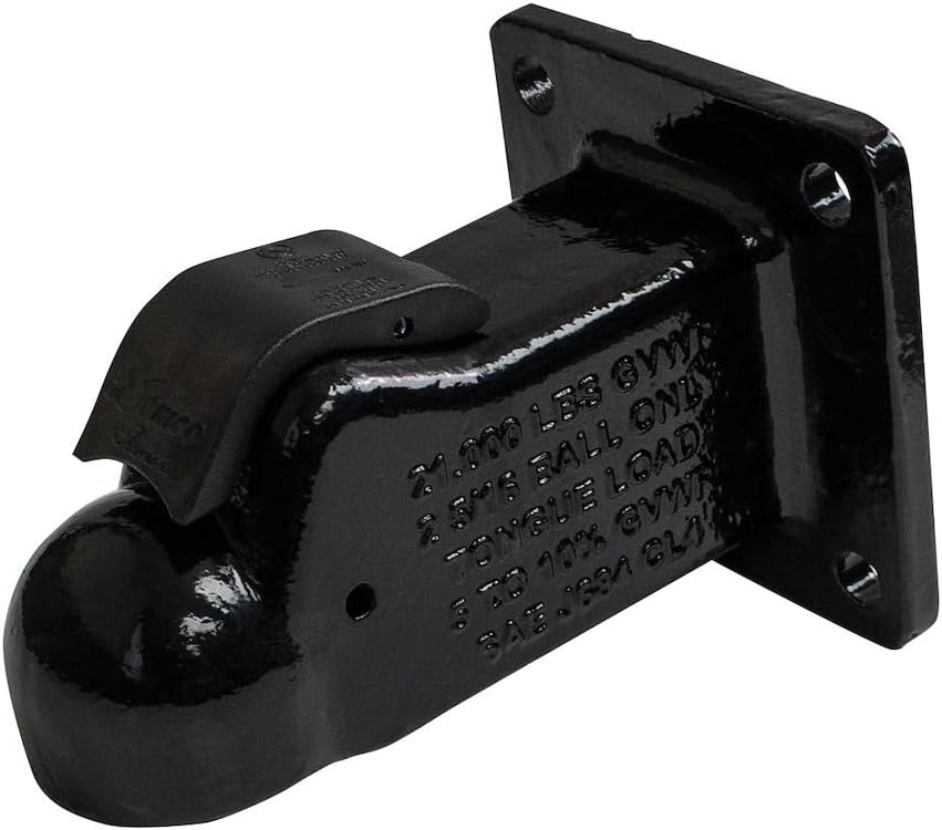 Trailer Coupler | EZ Latch - Cast Plate Mount | 21,000 lb Capacity | 2-5/16" Ball - Black