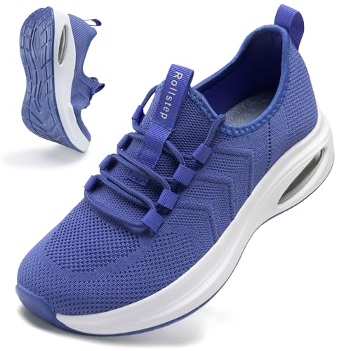 Image of Wide Toe Box Shoes Women Extra Wide Width Sneakers Air Cushion Road Running Shoes Ultra Light Tennis Gym Workout Training Shoes Breathable Walking Shoes with Arch Support