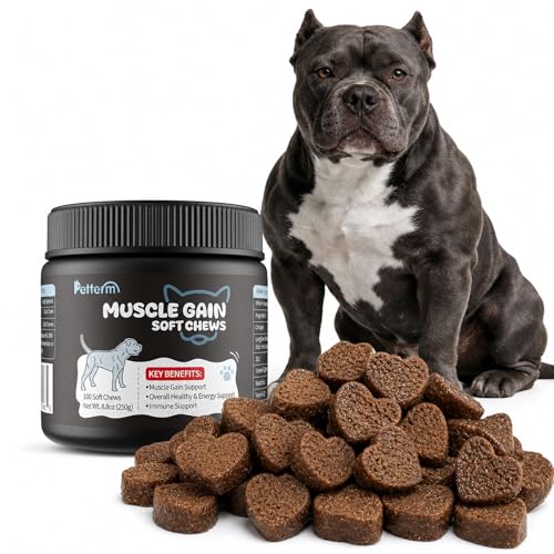 High Calorie Dog Muscle Builder Chews for Underweight Breeds, 100 Ct