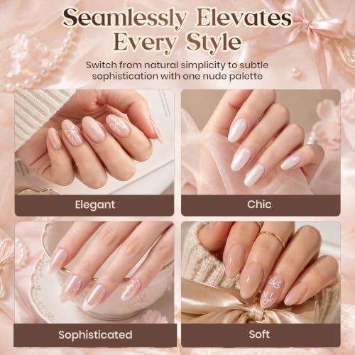 Image of Beetles Nude Jelly Gel Polish Set with Chrome Powder, Ballerina Dream