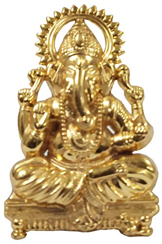Image of Purpledip Bhai Dooj Rakshabandhan Gift Set: Small Ganesha Statue, 1 Designer Rakhi, Roli Chawal Tika (rakhi73)