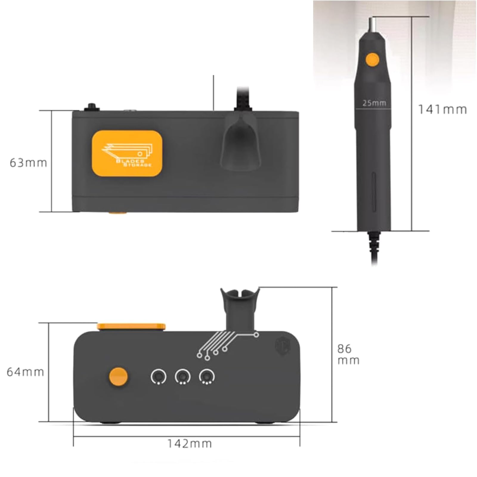 Ultraschallschneidemesser, 30 W, Handschneidewerkzeug mit 25 Ersatzklingen für Präzisionsschneiden von Kunststoff-, Acryl- und Kohlefaserplatten