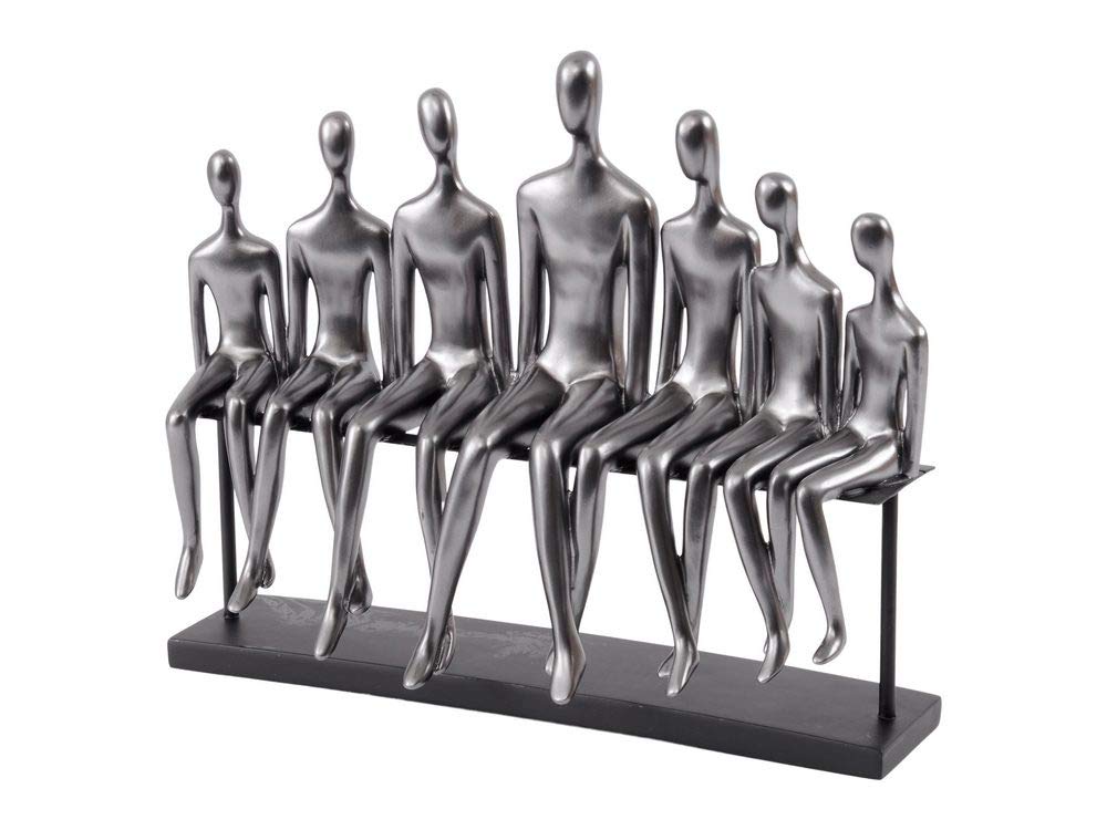 Artisanti Gathering Bench Sculpture In Gunmetal Grey Finish