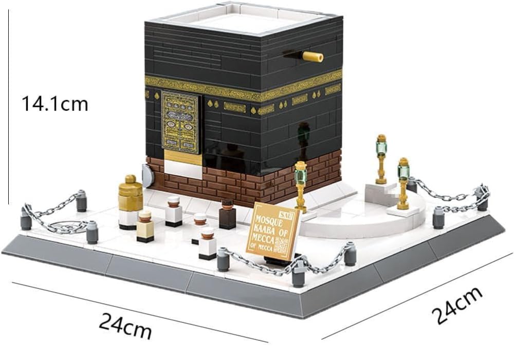 JUCYJULY Moschea Kaaba Mini Mattone da Costruzione per Adulti Architettura, 446 pezzi Islamico Kit Blocchi di Costruzione Modello Mattoni Giocattolo Regalo per Bambini e Adulti