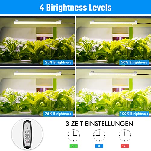 Sondiko LED Pflanzenlampe für Zimmerpflanzen, Vollspektrum Pflanzenleuchte mit 3/9/12H Auto ON & Off Timer, USB-Plug-In mit Strom versorgt, überall bleiben, für Gewächshauspflanzen und Gemüse