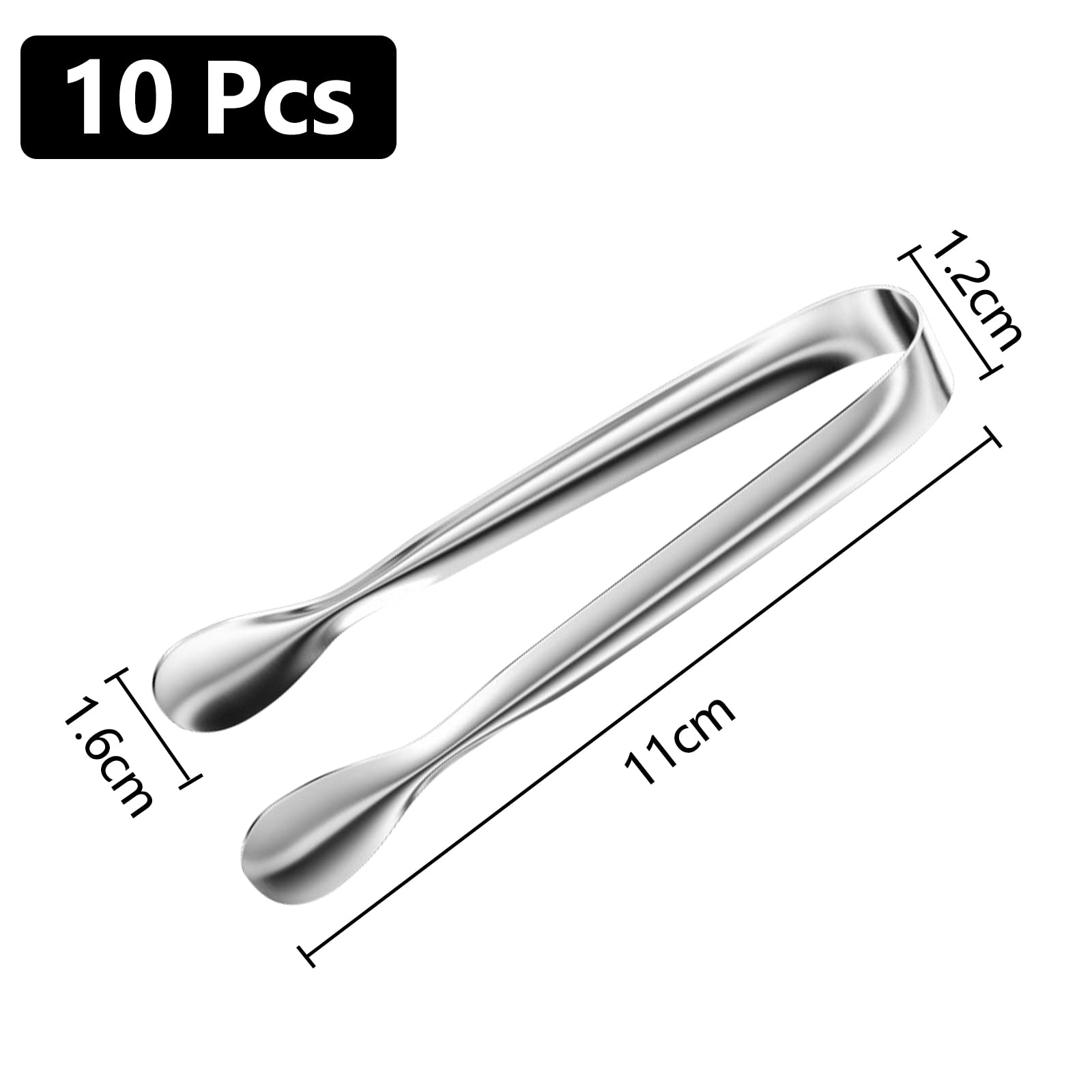 Pinze Per Zucchero In Acciaio Inox 304 - 10 Pezzi Da 11cm - Per Ghiaccio, Antipasti E Buffet - Ideali Per Feste - Foto 2
