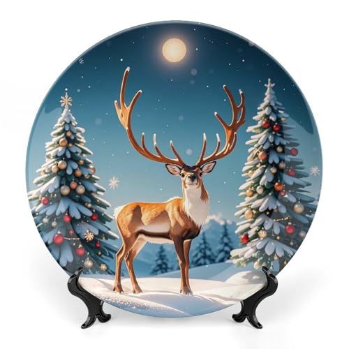 Plato decorativo Bone China Navidad 7 pulgadas miniatura 1