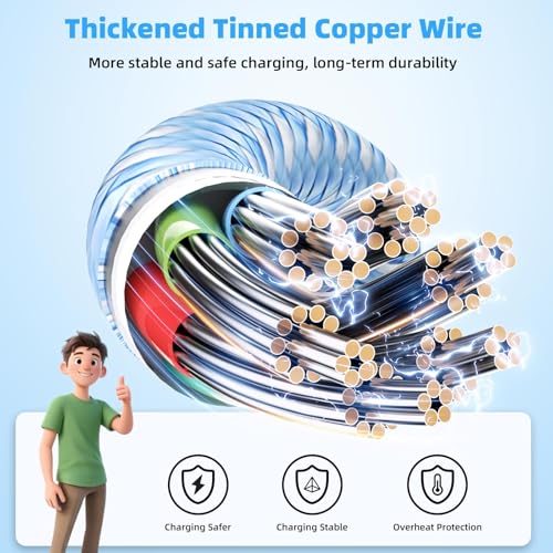 Image of 4in2 3 X USB C Cable Multi Charging Cable for iWatch Charger, 5FT 2PCS