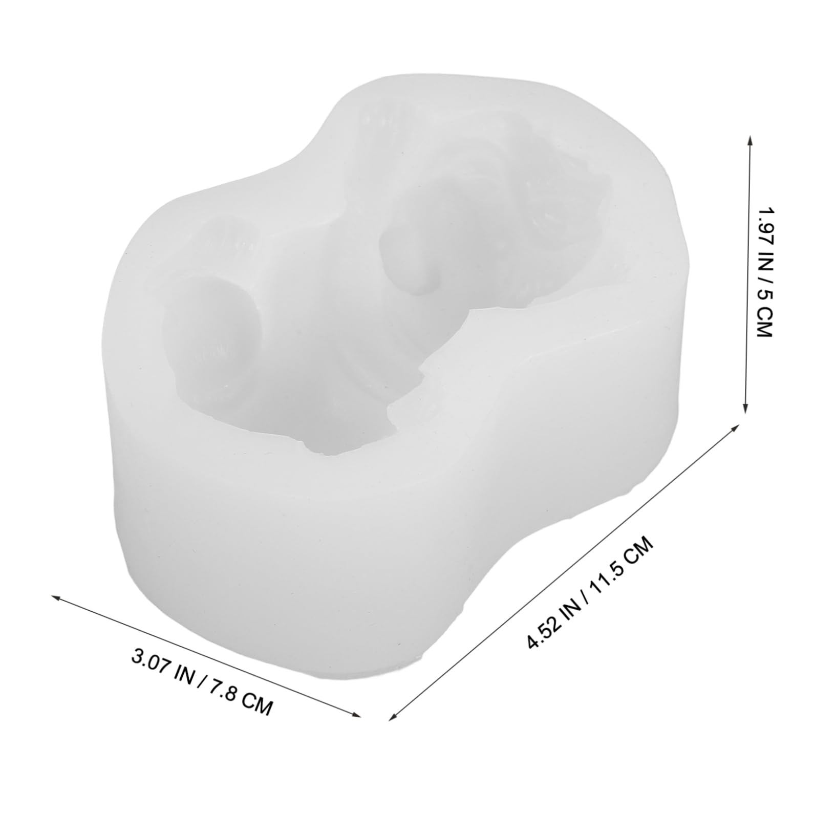 Moule à Pâtisserie DIY Bouledogue 3d en Silicone Blanc | Usage Multiple, Résistance aux Hautes Températures, pour Mousse, Biscuits et Gâteau