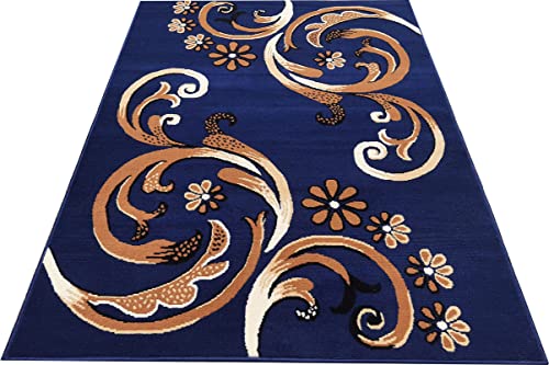 Image of Home Decore Acrylic Carpet for Your Living Room & Drawing Room Aywhere in Your Home (150x210 Blue Colour)- 5x7 Feet