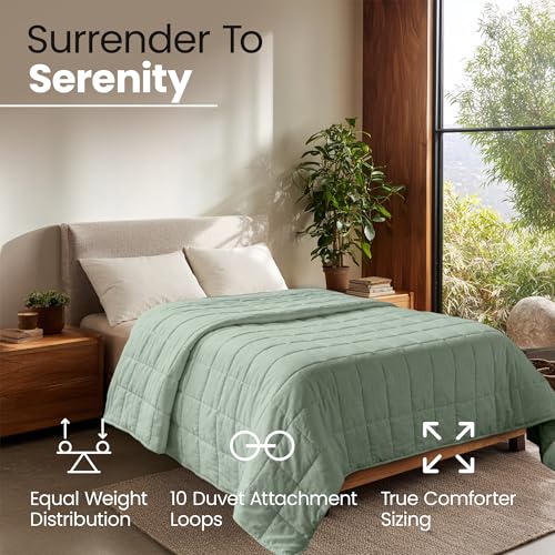 Image of HomeSmart Weighted Blanket King Size 40lbs, Heavy Blanket, Perfect for Couples, Fits Standard and California King Beds, 88x104, Sage Green