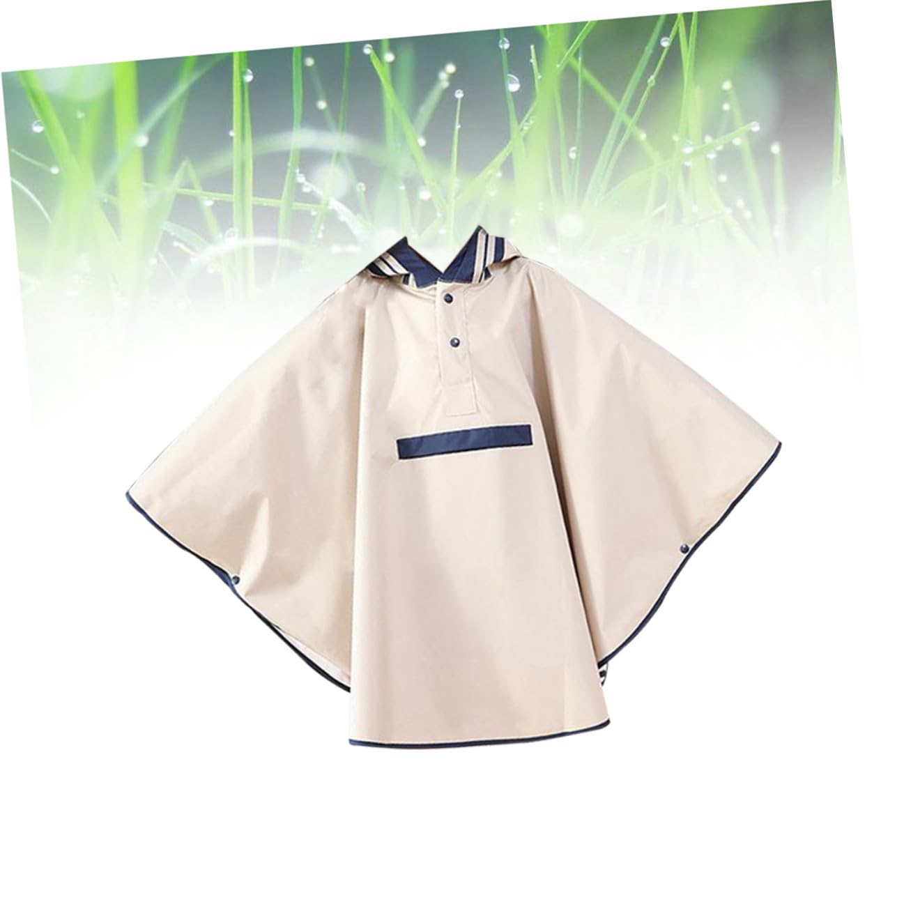 MAGICLULU Poncho per Cappuccio Allungato, Mantellina Antipioggia Ecologica Blu Scuro, Giacca Antipioggia Leggera per Uso Quotidiano, Viaggi e Attività All’aperto