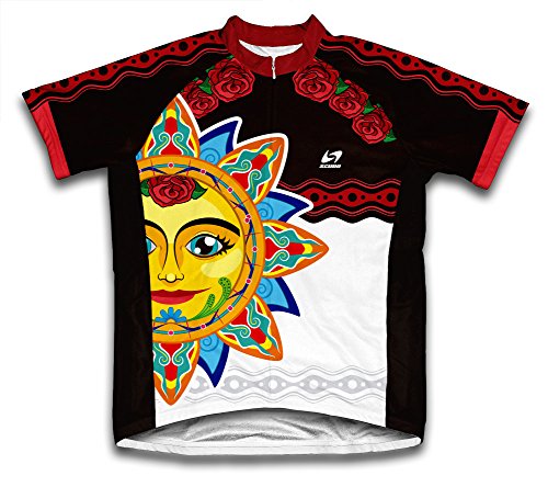 Mexican Sun Short Sleeve Cycling Jersey for Women - Size 2XL Yellow