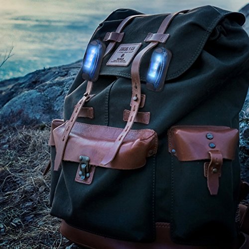 kwmobile 2er Set LED Sicherheitslicht - Blinklicht Licht Clip - Joggen mit Batterien Klett Armband - mehr Sichtbarkeit bei Dunkelheit - COB Upgrade