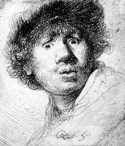 Pinturas murales Rembrandt Van Rijn poster autoritratto cuadro 60x90