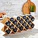 Kamenstein 18 Jar Criss-Cross 2-in-1 Spice Organizer for Countertop or Wall with Spices Included, FREE Spice Refills for 5 Years, Bamboo with Black Caps